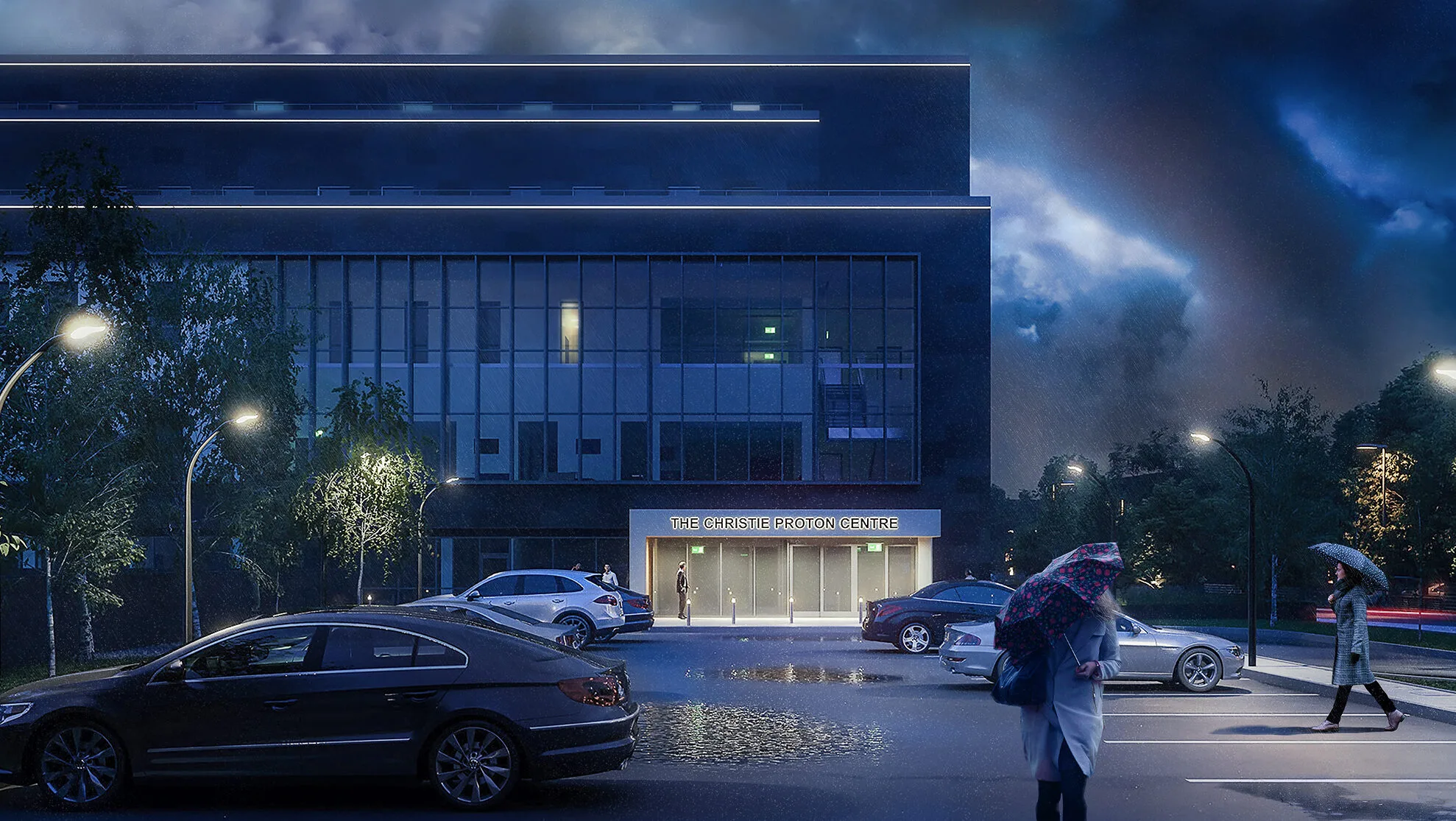 Panoramic view of PBT Manchester facility with state-of-the-art industrial design elements.