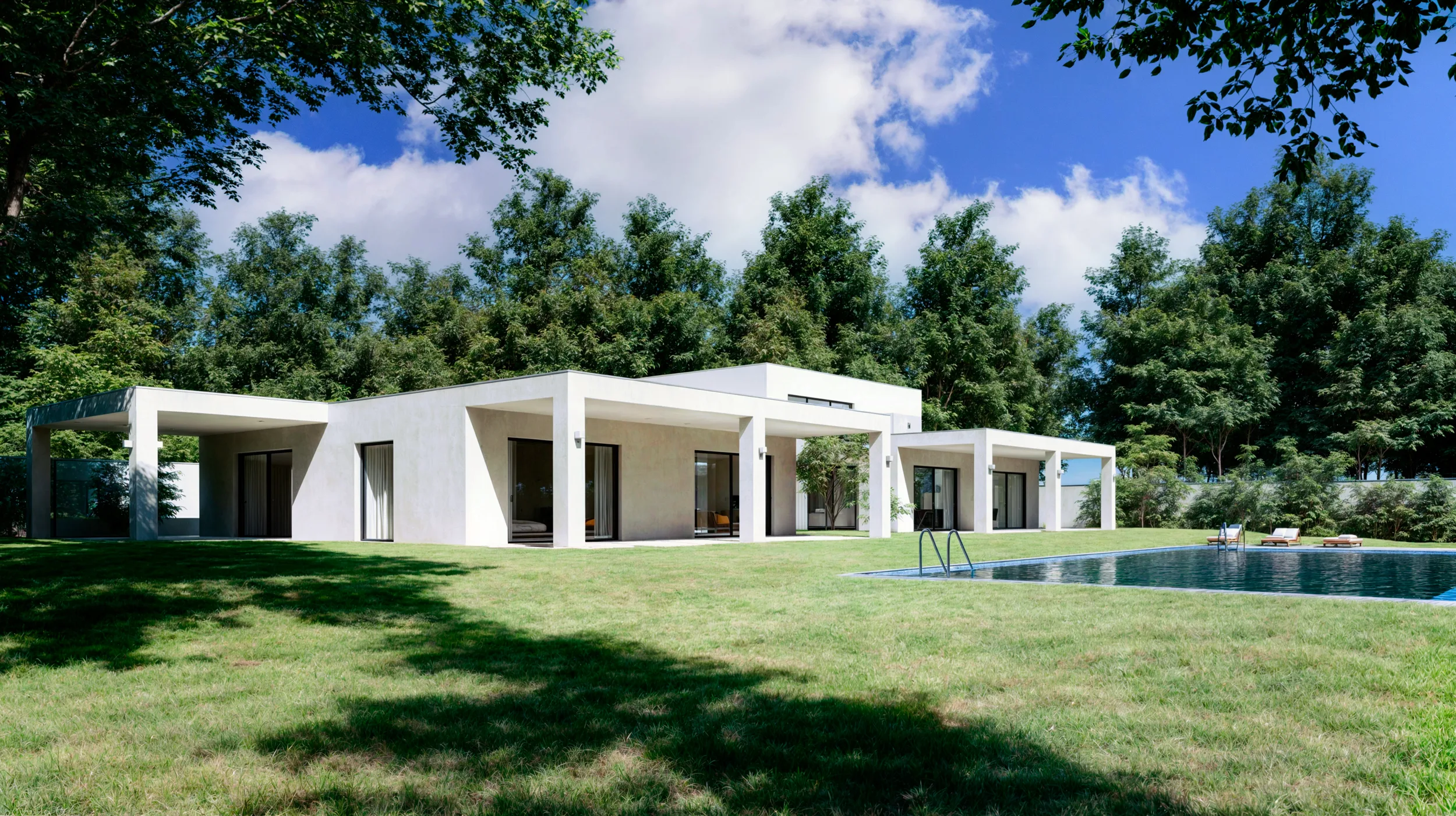 Modern villa resort in Europe showing elegance and serenity